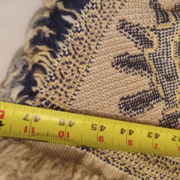 Vintage Seashell Woven Tapestry Throw Footprints in the Sand - Picture 6 of 7